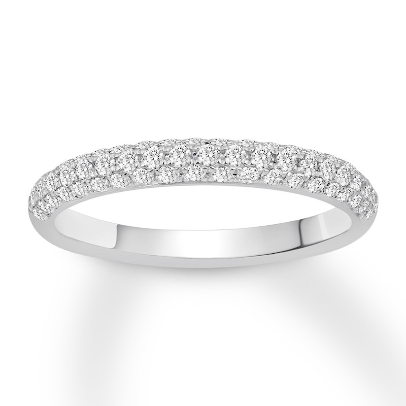 Main Image 1 of Diamond Wedding Band 1/2 carat tw Round-cut 14K White Gold