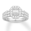 Thumbnail Image 0 of Diamond Engagement Ring 1 ct tw Round & Baguette 14K Gold