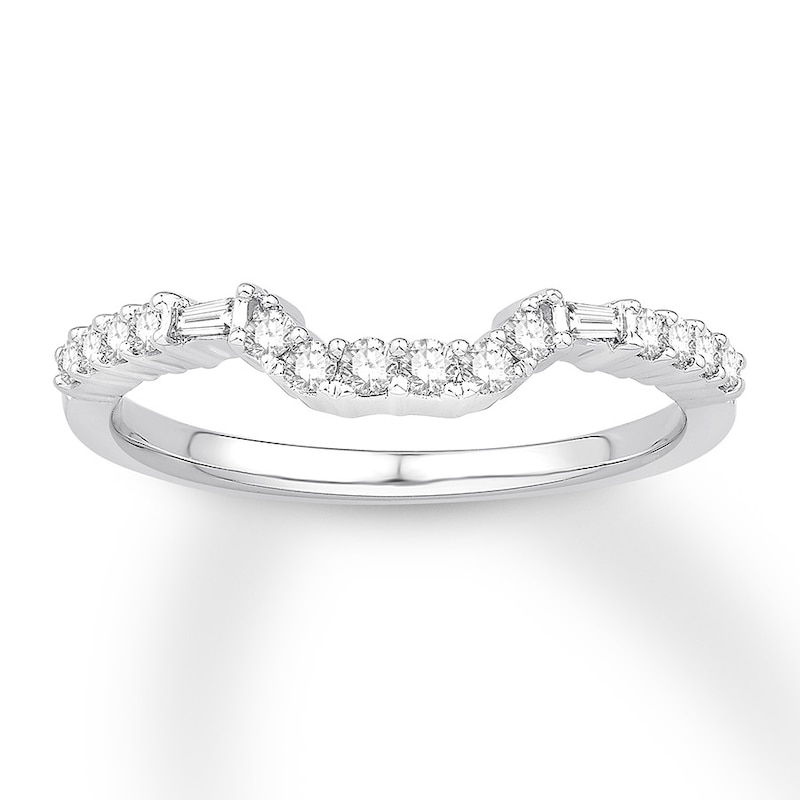 Main Image 1 of Diamond Wedding Band 1/4 ct tw Round/Baguette 14K White Gold