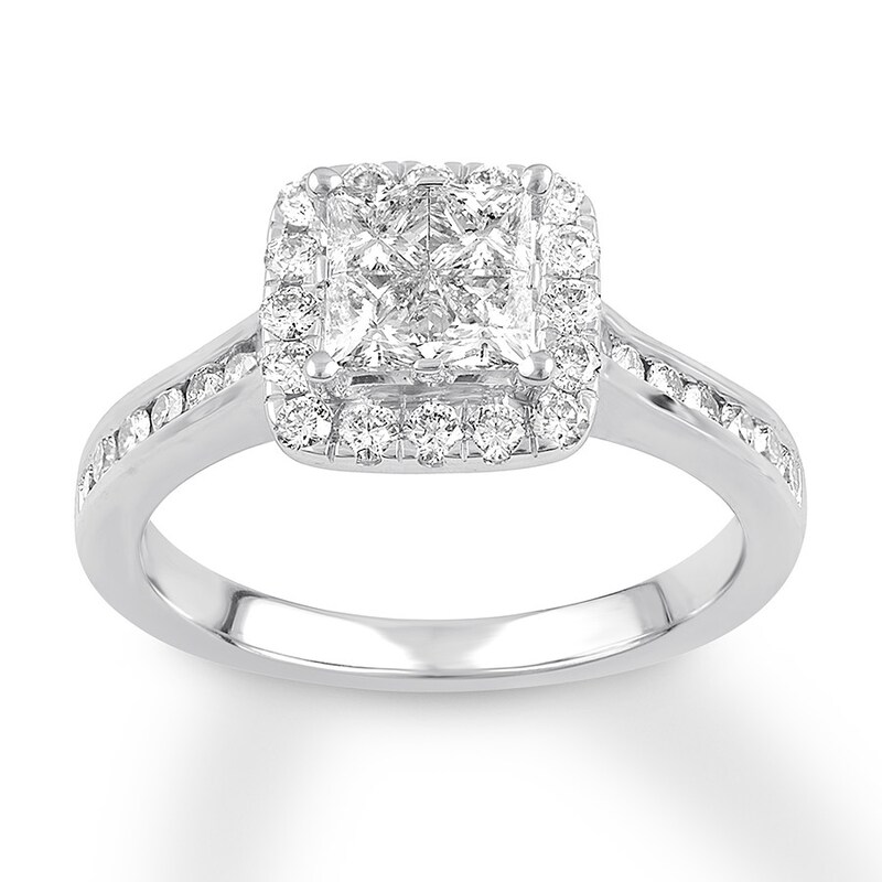 Diamond Engagement Ring 1 ct tw Princess-cut 14K White Gold