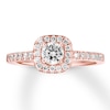 Thumbnail Image 1 of Diamond Engagement Ring 3/8 ct tw Round-cut 14K Rose Gold