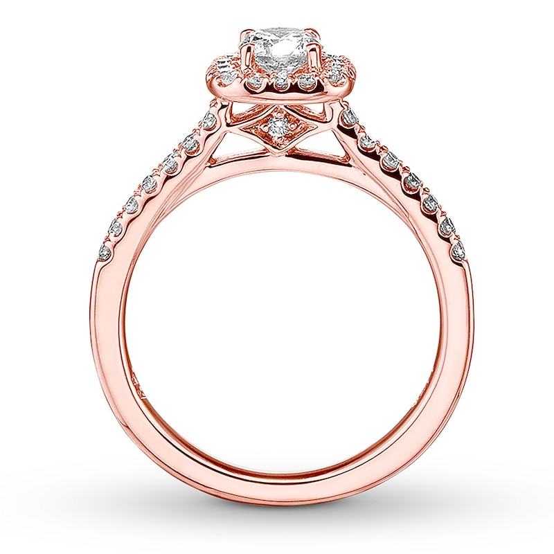 Main Image 2 of Diamond Engagement Ring 3/8 ct tw Round-cut 14K Rose Gold