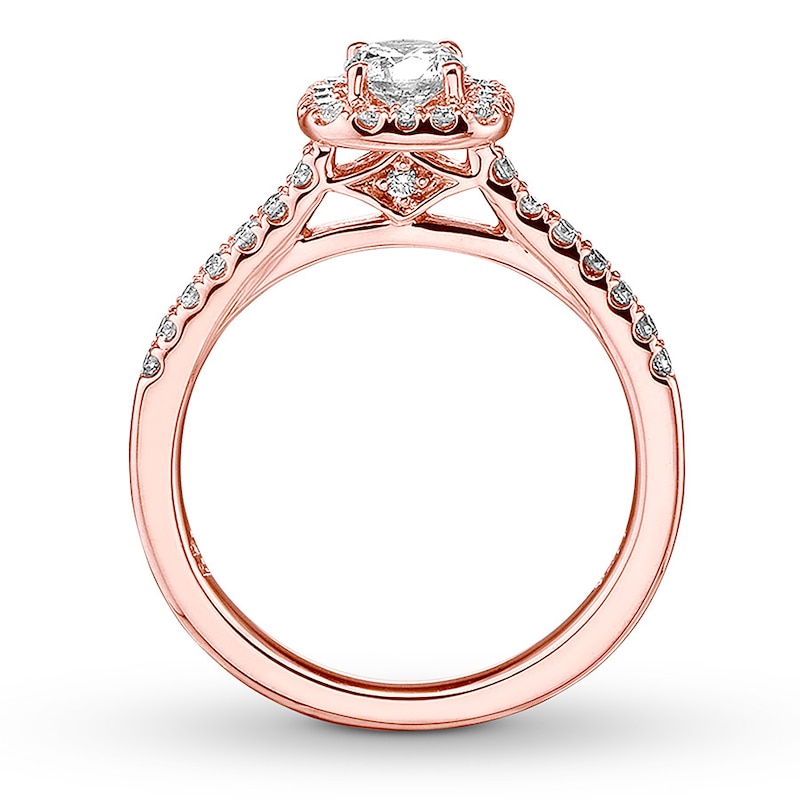 Diamond Engagement Ring 3/8 ct tw Round-cut 14K Rose Gold