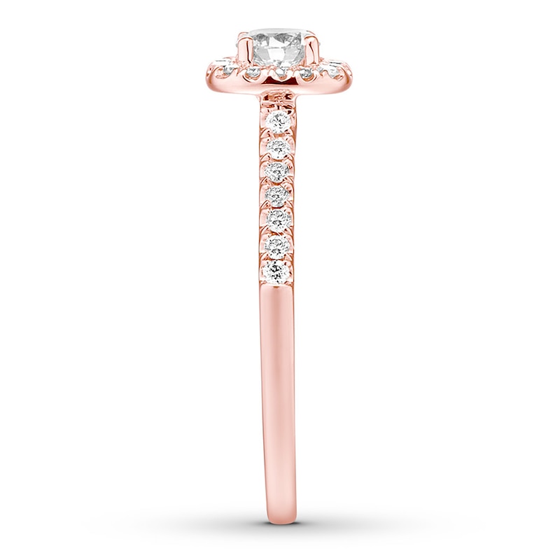 Main Image 3 of Diamond Engagement Ring 3/8 ct tw Round-cut 14K Rose Gold