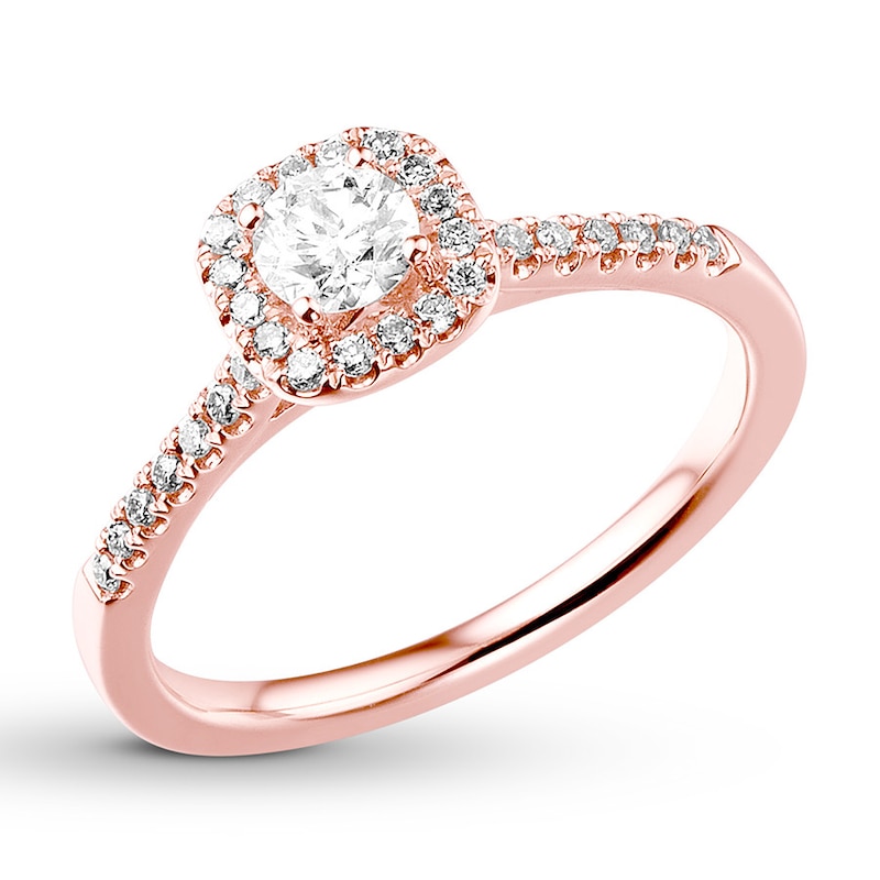 Main Image 4 of Diamond Engagement Ring 3/8 ct tw Round-cut 14K Rose Gold