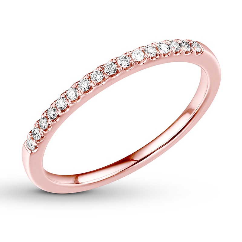 Diamond Wedding Band 1/10 ct tw Round-cut 14K Rose Gold
