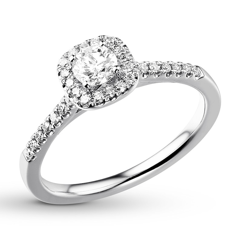 Diamond Engagement Ring 3/8 ct tw Round-cut 14K White Gold