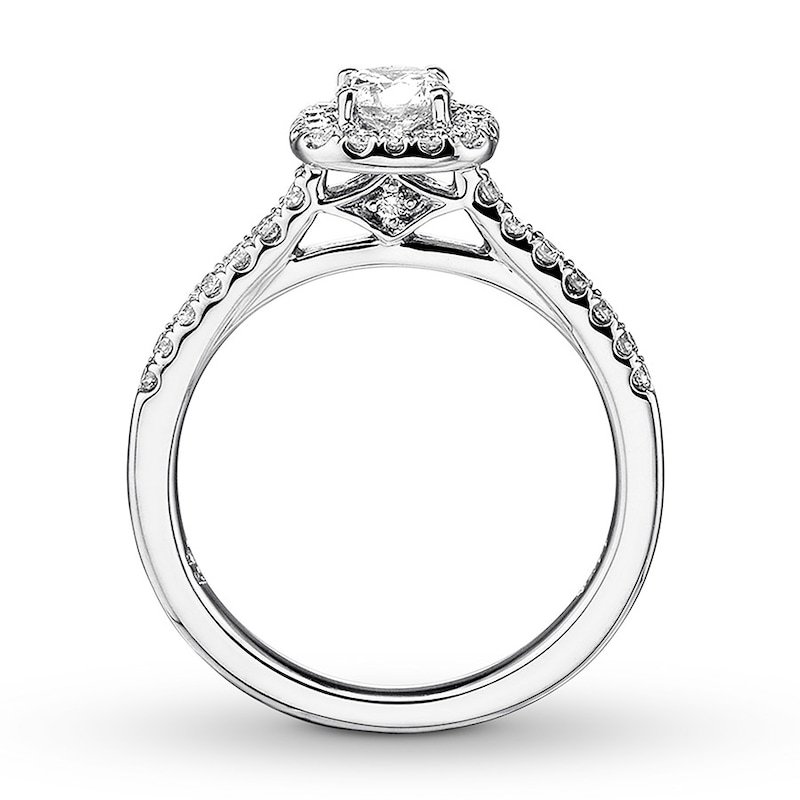 Main Image 2 of Diamond Engagement Ring 3/8 ct tw Round-cut 14K White Gold