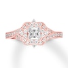 Thumbnail Image 1 of Diamond Engagement Ring 7/8 ct tw Princess-cut 14K Rose Gold