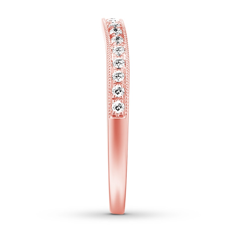 Diamond Wedding Band 1/5 ct tw Round 14K Rose Gold