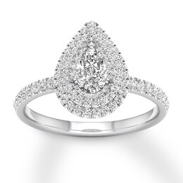Diamond Engagement Ring 5/8 ct tw Pear-shaped 14K White Gold