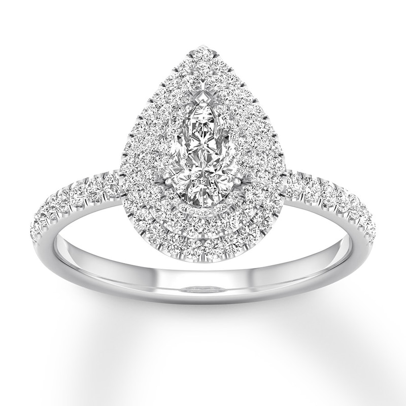 Main Image 1 of Diamond Engagement Ring 5/8 ct tw Pear-shaped 14K White Gold