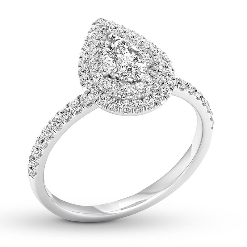 Diamond Engagement Ring 5/8 ct tw Pear-shaped 14K White Gold