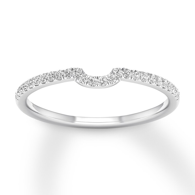 Diamond Wedding Band 1/8 carat tw Round-cut 14K White Gold with 360