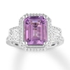 Thumbnail Image 0 of Amethyst Engagement Ring 1/2 ct tw Diamonds 14K White Gold