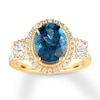 Thumbnail Image 0 of Blue Topaz Engagement Ring 1/2 carat tw Diamonds 14K Gold