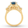 Thumbnail Image 1 of Blue Topaz Engagement Ring 1/2 carat tw Diamonds 14K Gold