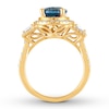 Thumbnail Image 1 of Blue Topaz Engagement Ring 1/2 carat tw Diamonds 14K Gold