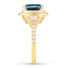 Thumbnail Image 2 of Blue Topaz Engagement Ring 1/2 carat tw Diamonds 14K Gold