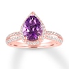 Thumbnail Image 0 of Amethyst Engagement Ring 1/3 ct tw Diamonds 14K Rose Gold