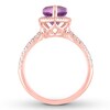 Thumbnail Image 2 of Amethyst Engagement Ring 1/3 ct tw Diamonds 14K Rose Gold