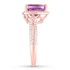 Thumbnail Image 3 of Amethyst Engagement Ring 1/3 ct tw Diamonds 14K Rose Gold