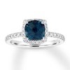 Thumbnail Image 0 of Blue Topaz Engagement Ring 1/3 carat tw Diamonds 14K White Gold
