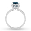 Thumbnail Image 1 of Blue Topaz Engagement Ring 1/3 carat tw Diamonds 14K White Gold