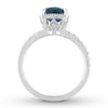Thumbnail Image 1 of Blue Topaz Engagement Ring 1/3 carat tw Diamonds 14K White Gold