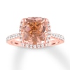 Thumbnail Image 1 of Morganite Engagement Ring 1/3 carat tw Diamonds 14K Rose Gold