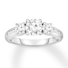 Thumbnail Image 0 of Three-Stone Diamond Ring 1-1/6 ct tw Round-cut 14K White Gold