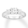 Thumbnail Image 1 of Three-Stone Diamond Ring 1-1/6 ct tw Round-cut 14K White Gold