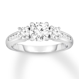 Three-Stone Diamond Ring 1-1/6 ct tw Round-cut 14K White Gold