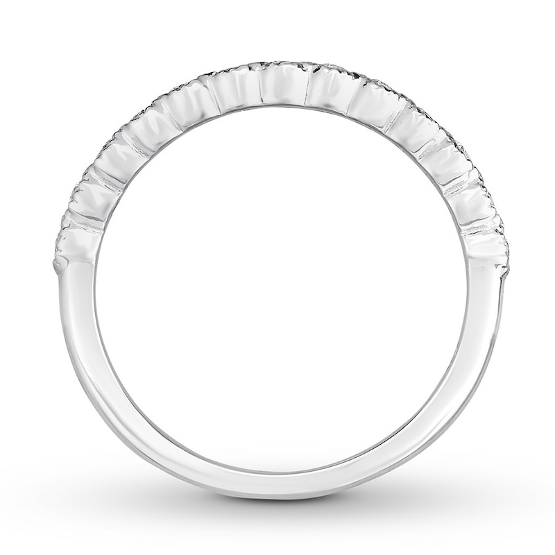 Main Image 2 of Diamond Wedding Band 1/4 ct tw Bezel-set/Round 14K White Gold
