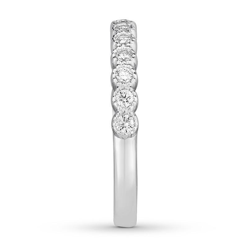 Main Image 3 of Diamond Wedding Band 1/4 ct tw Bezel-set/Round 14K White Gold