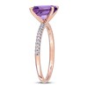 Natural Amethyst Engagement Ring 1/10 ct tw Diamonds 14K Rose Gold