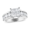 Diamond Engagement Ring 2-1/2 ct tw Princess/Round 14K White Gold