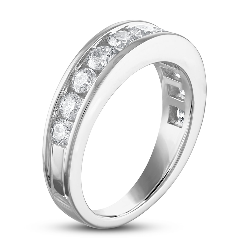 Main Image 2 of Diamond Wedding Band 1-1/5 ct tw Round 14K White Gold