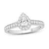 Thumbnail Image 0 of Diamond Engagement Ring 5/8 ct tw Pear-shaped/Round 14K White Gold