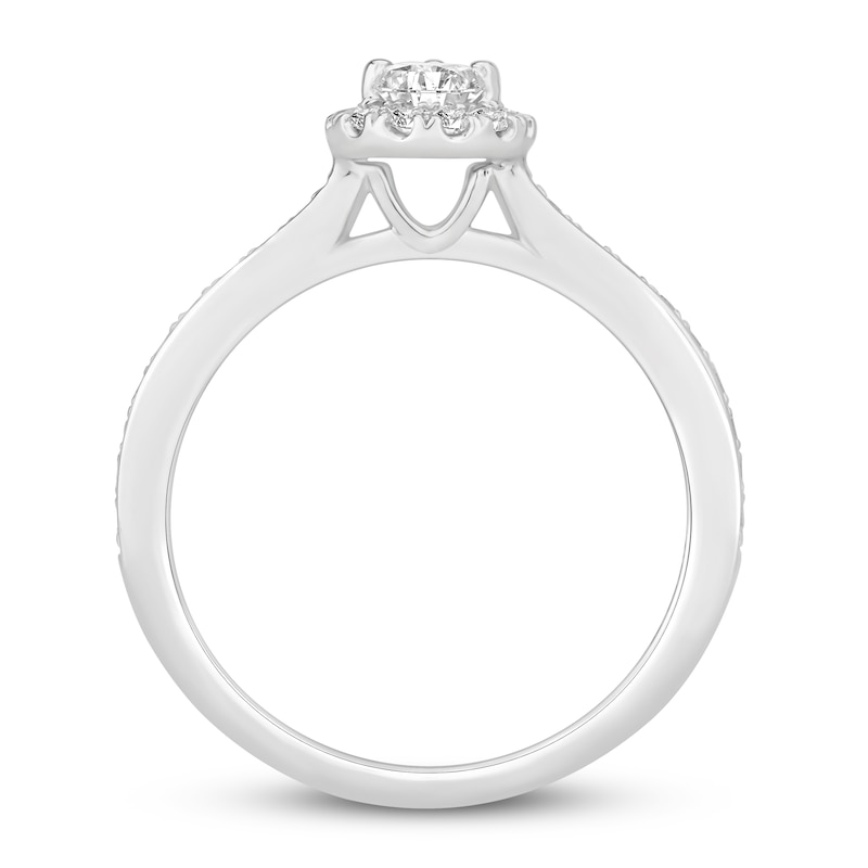 Main Image 2 of Diamond Engagement Ring 5/8 ct tw Pear-shaped/Round 14K White Gold