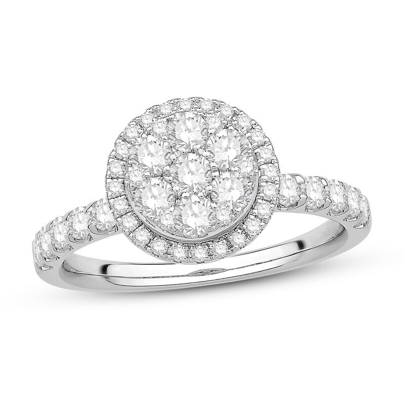 Diamond Engagement Ring 1 ct tw Round 14K White Gold
