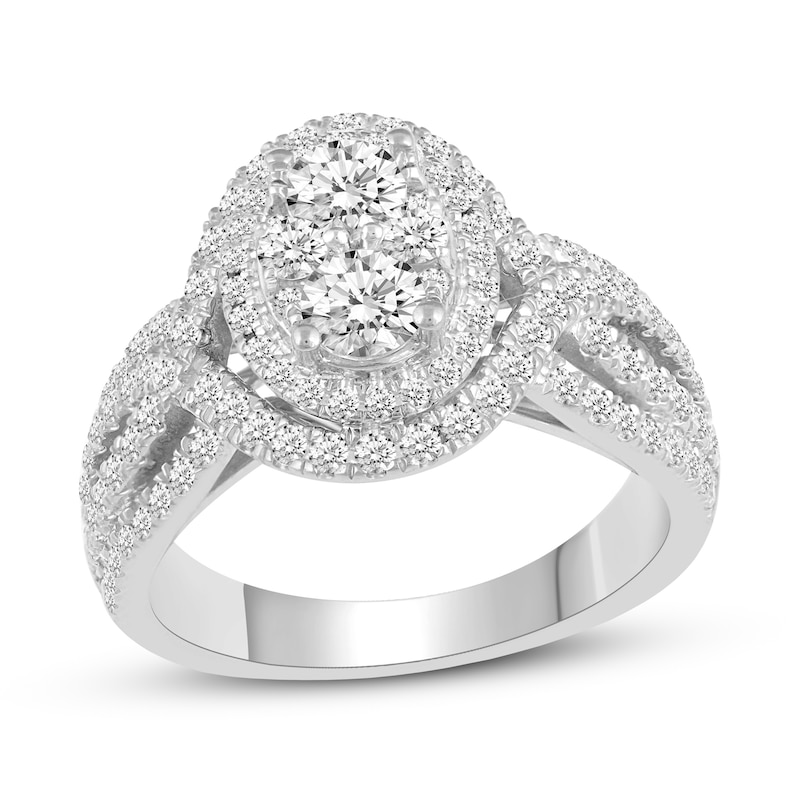 Main Image 1 of Diamond Engagement Ring 1-1/2 ct tw Round 14K White Gold