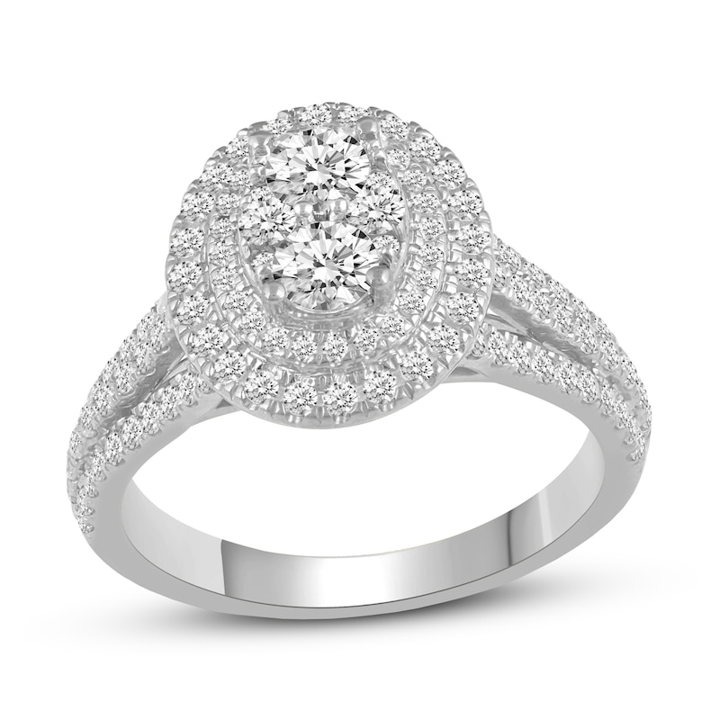 Diamond Engagement Ring 1 1/5 ct tw Round 14K White Gold