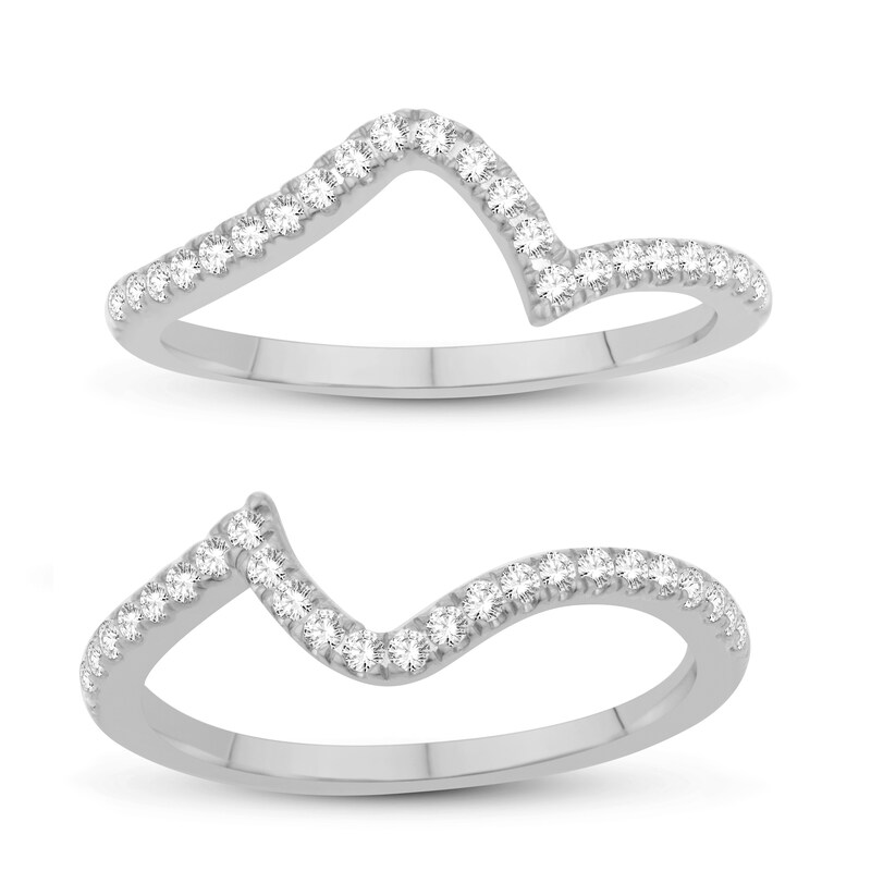 Main Image 2 of Diamond Wedding Band 1/2 ct tw Round 14K White Gold