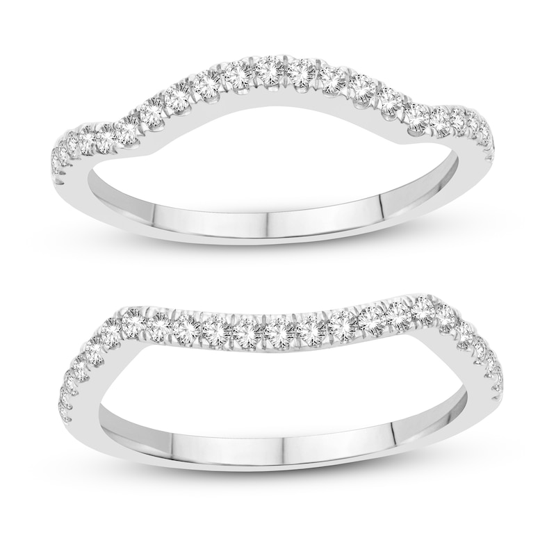 Main Image 1 of Double Diamond Contour Band 1/2 ct tw Round 14K White Gold