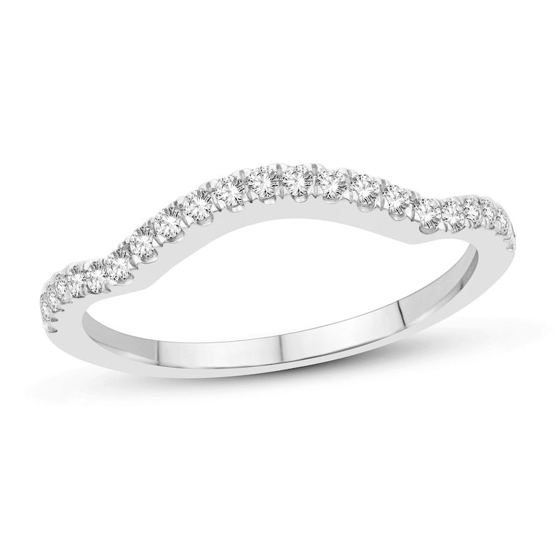 Main Image 2 of Double Diamond Contour Band 1/2 ct tw Round 14K White Gold