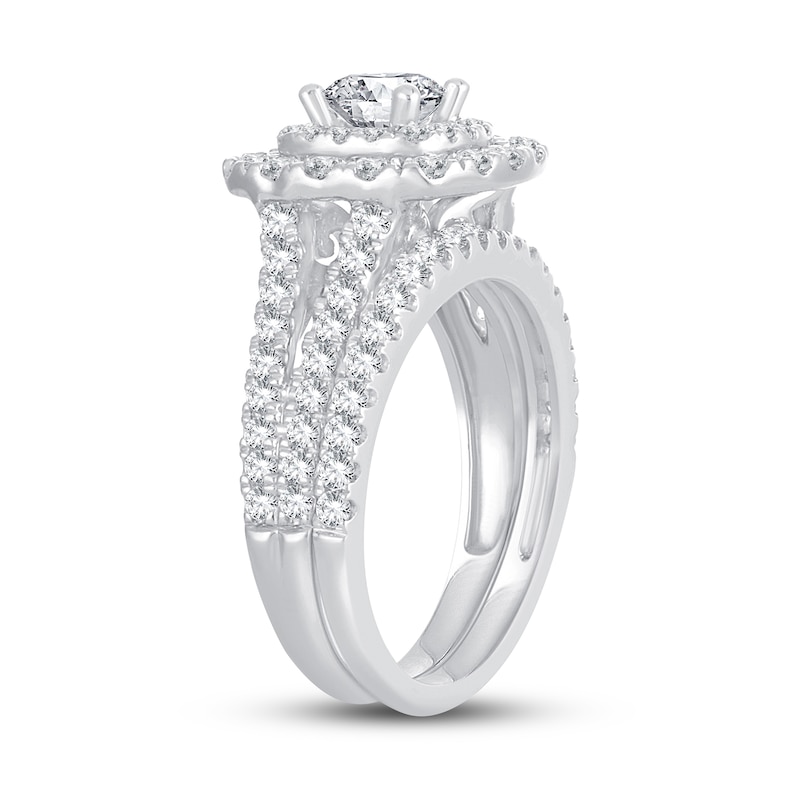 Main Image 2 of Diamond Bridal Set 2 ct tw Round/Princess 14K White Gold