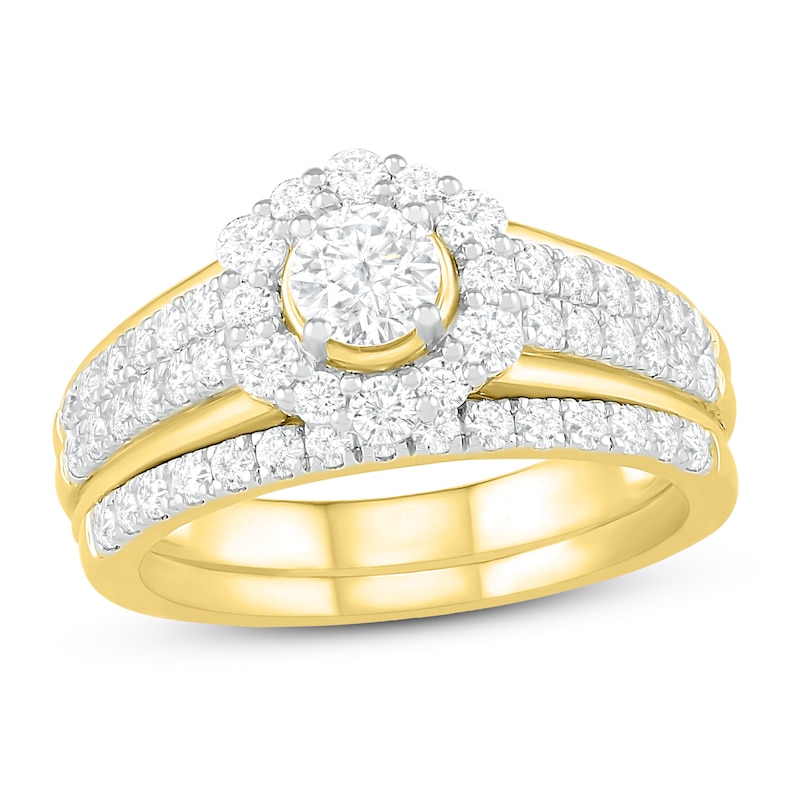 Main Image 1 of Diamond Bridal Set 1 ct tw Round 14K Yellow Gold