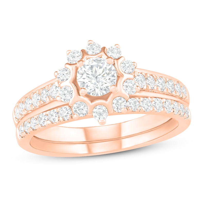 Main Image 1 of Diamond Bridal Set 3/4 ct tw Round 14K Rose Gold
