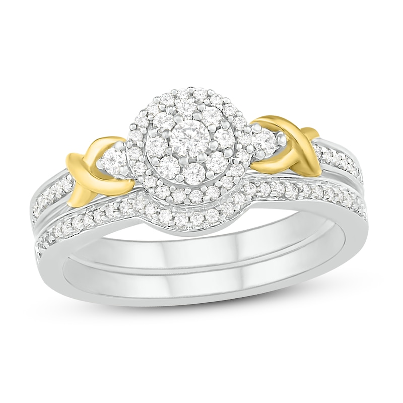 Main Image 1 of Diamond Bridal Set 1/4 ct tw Round 14K Two-Tone Gold